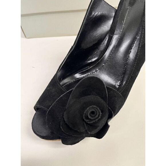 BCBGENERATION Womens Wedge Heel Suede PL-Gabby Rose Crosta Genuine Black Size 8M - Picture 4 of 7